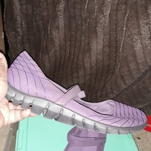 Purple Suede Mary Jane Flats